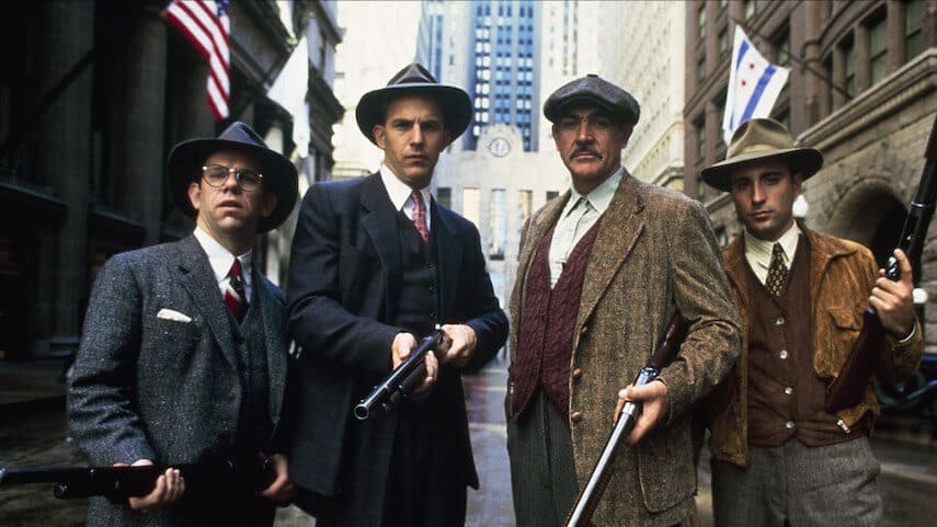 Screengrab of 4 gangsters in The Untouchables movie