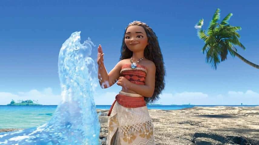 Moana communicating with the ocean