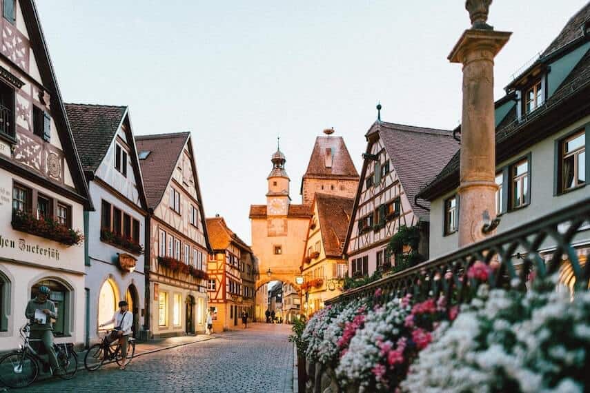 Cobbled street in Bavarian Town, Germany