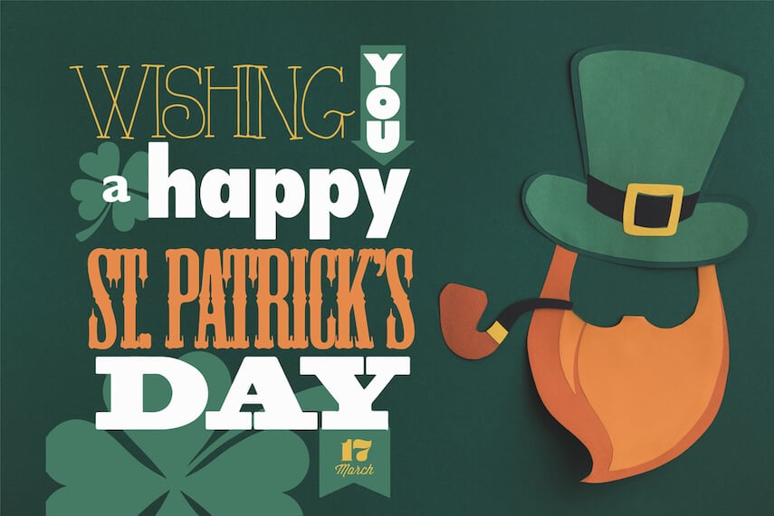 'Wishing you a happy St Patricks Day' graphic