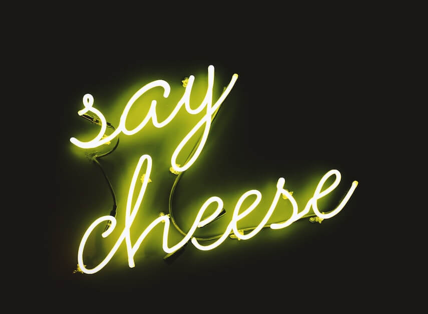 "Say Cheese" Neon Sign