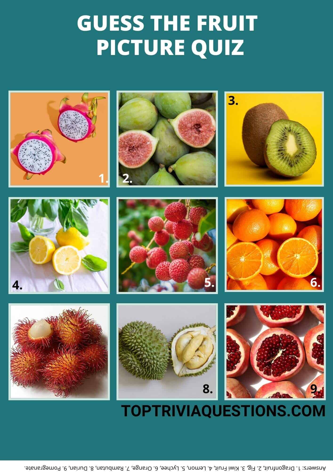 Guess The Fruit Picture Quiz with Answers