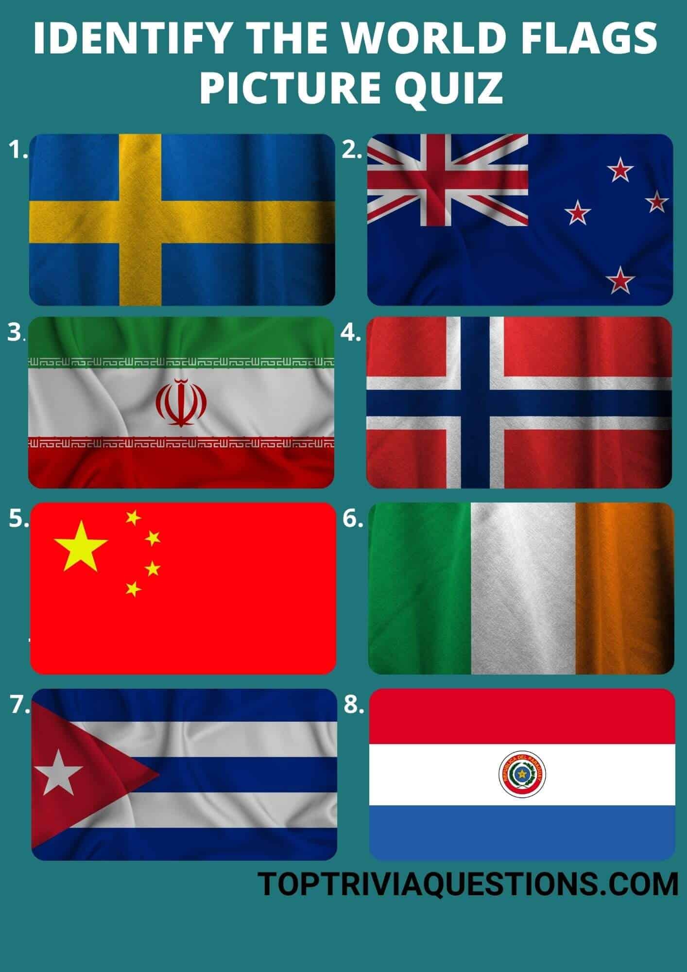 Identify the World Flags Picture Quiz