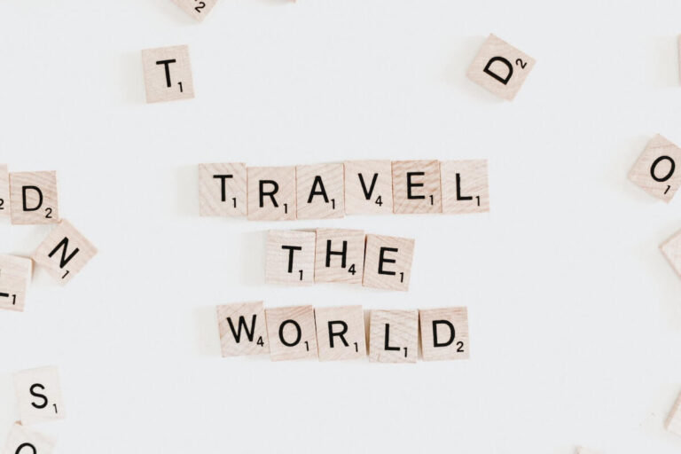 'Travel the World' in scrabble tiles